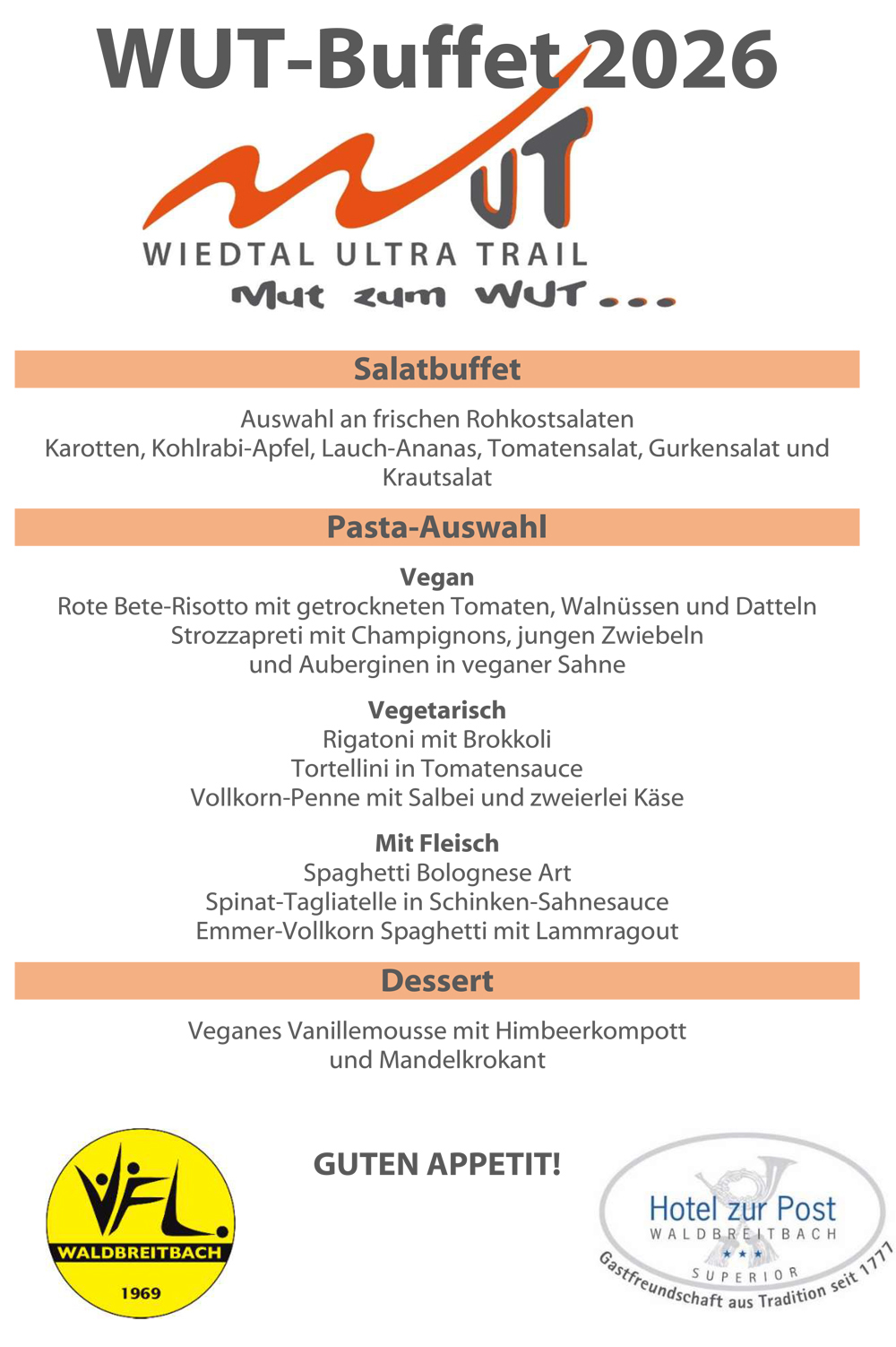 WUT Pasta-Buffet 2026